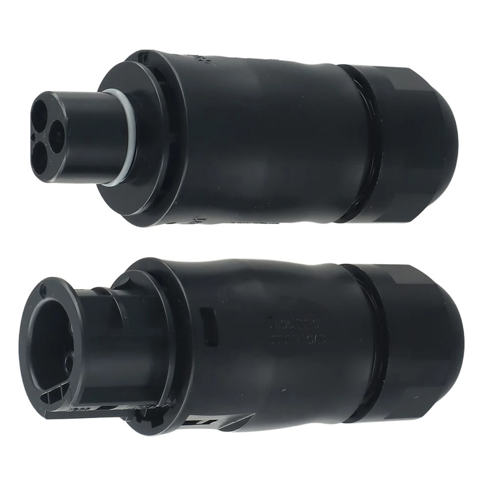New Photovoltaic Connector Socket Set 3Pin 8.5x5x2cm ABS AC Male/female Reliable Stable Waterproof Black Flexible