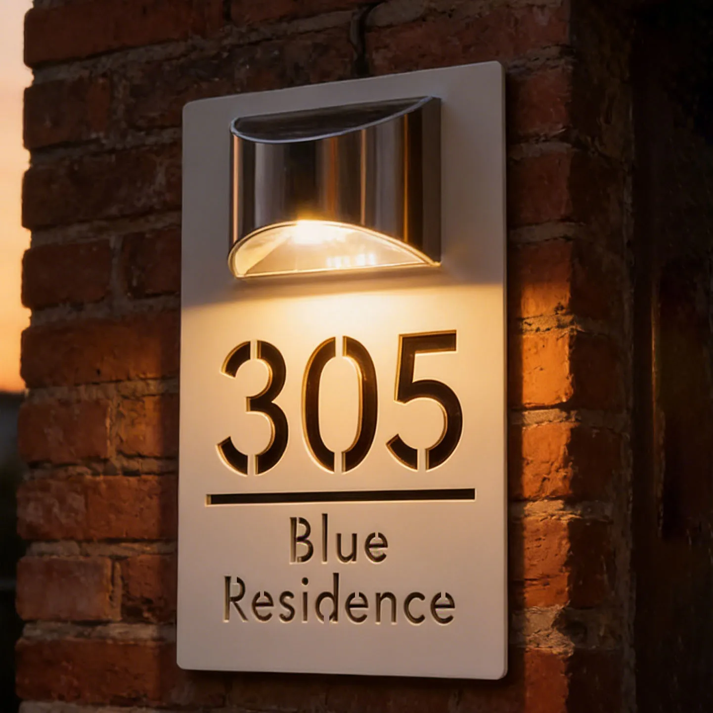 Personalized Solar House Number Outdoor Residential Street Sign Custom House Sign LED Solar Outdoor Lights 3D Cut Door Sign HOT