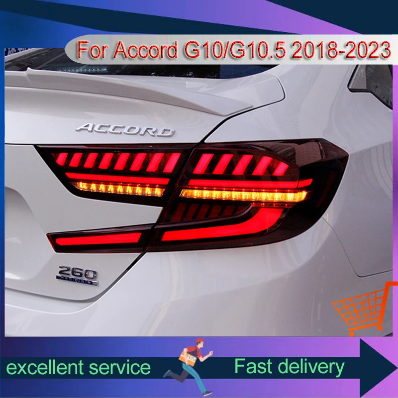 

Новый стиль задних фонарей для Honda Accord G10/G10.5 2018-2023, задний фонарь, ремонт, полностью светодиодный указатель поворота, стоп-сигнал, автомобильная сборка