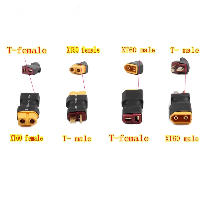 

1pcs T Male Plug to XT60 Male / T Female Plug to XT60 Female Adapter For RC Helicopter Quadcopter LiPo Battery Plug Connector