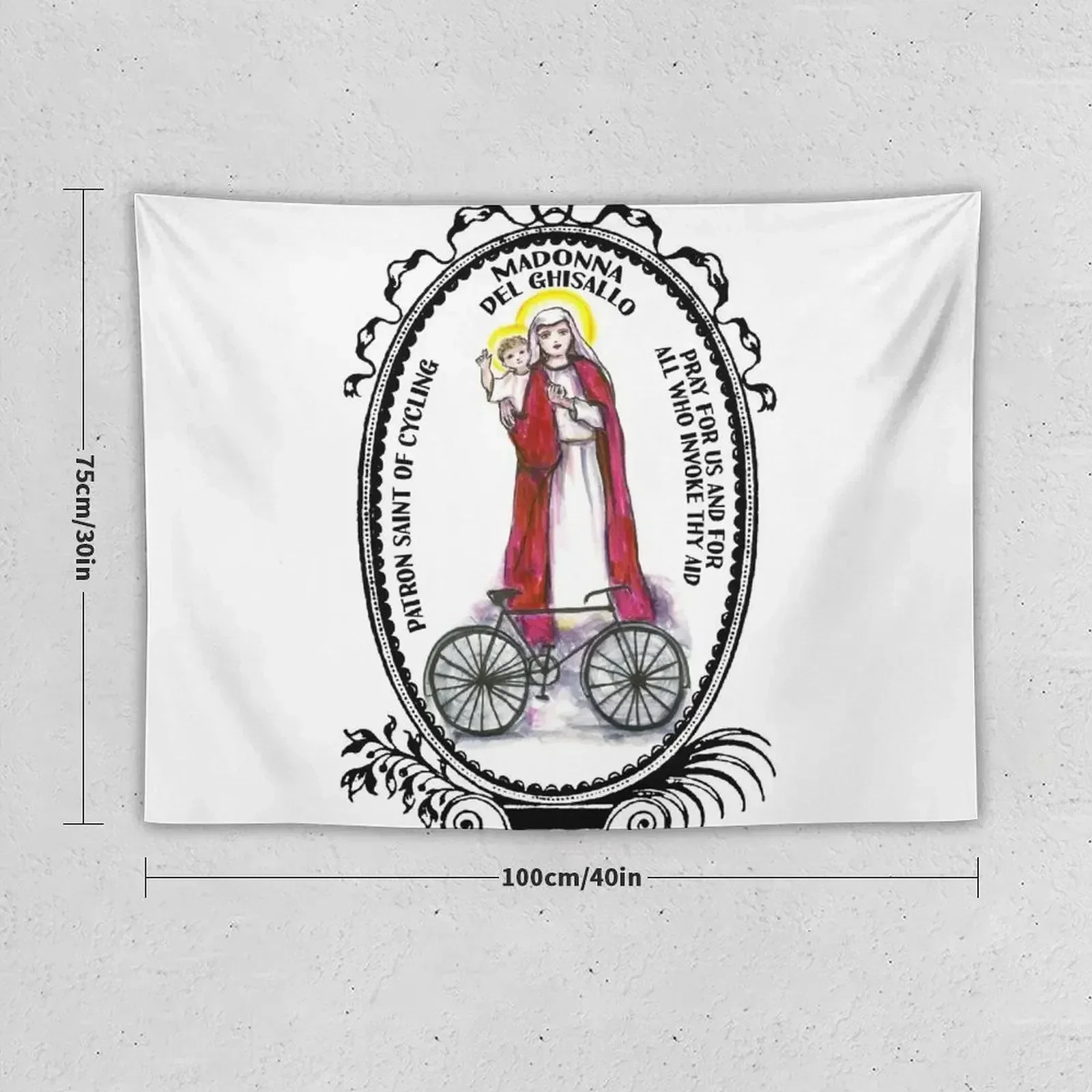 Madonna del Ghisallo Patron Saint of Cycling Tapestry Kawaii Room Decor Decoration For Rooms Tapestry