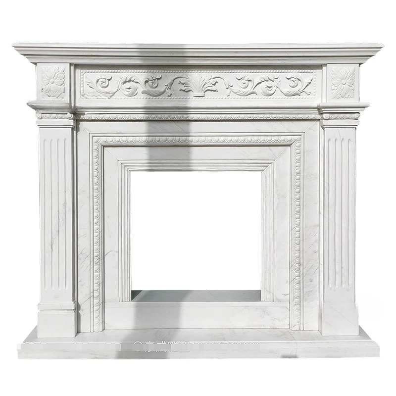 

Marble European mantel simple American stone carving fireplace living room fireplace decorative cabinet ornament
