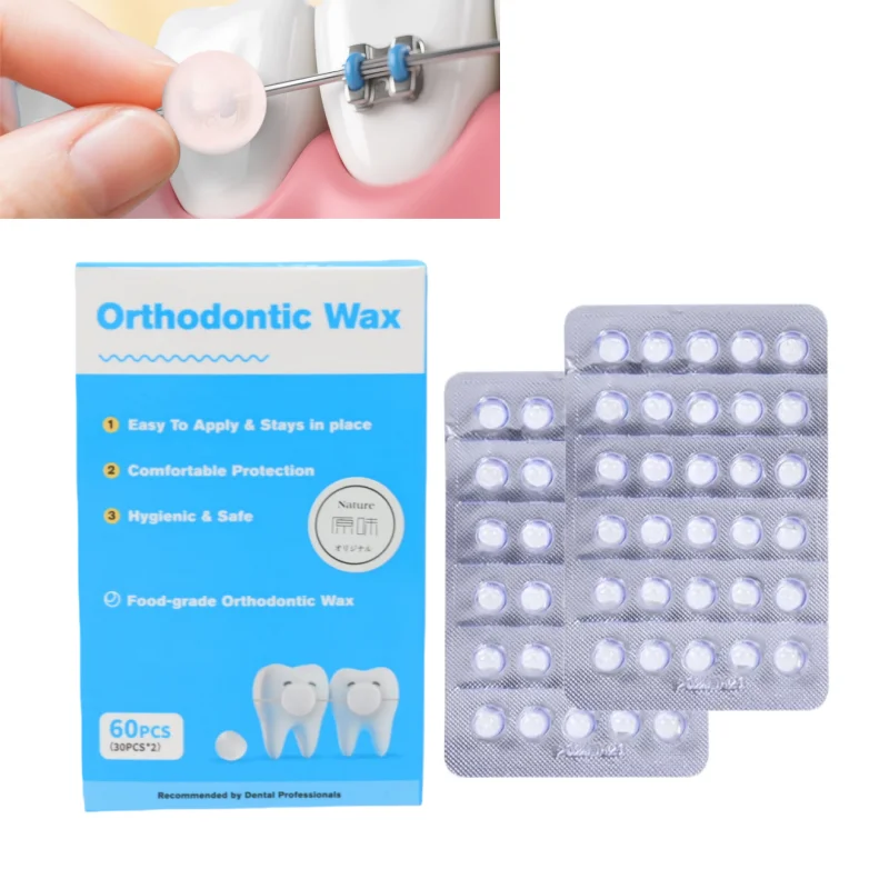 

60pcs Dental Soothing Wax for Orthodontic Braces Individually Packaged Dental Wax for Braces Product for Orthodontic Patients