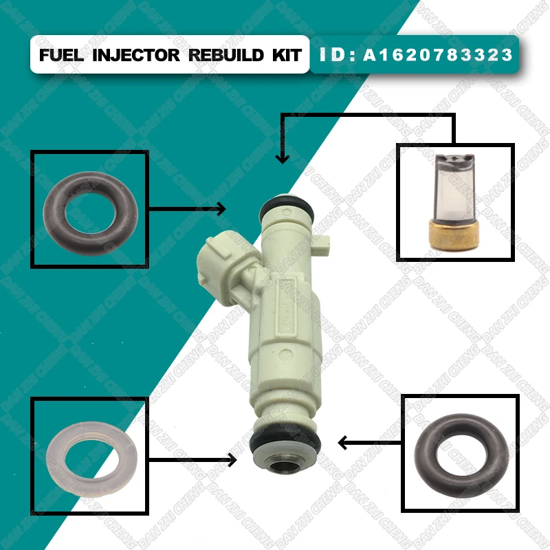 Fuel Injector Service Repair Kit Filters Orings Seals Grommets for Mercedes Benz Ssangyong M161.951 A161078345 A1620783323