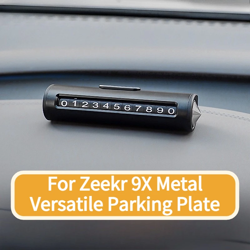Good Quality NewFor Zeekr 9X Temporary Parking Number Plate Custom Creative Metal Moving Card Moving License Plate Parking Plate