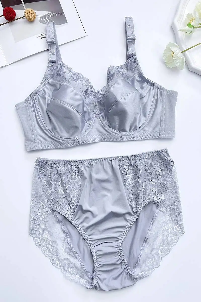 Plus Size B C D E F G H 34 36 38 40 42 44 46 48 Seksowny komplet bielizny damskiej Koronkowe regulowane ramiączka Biustonosz push-up Seksowny