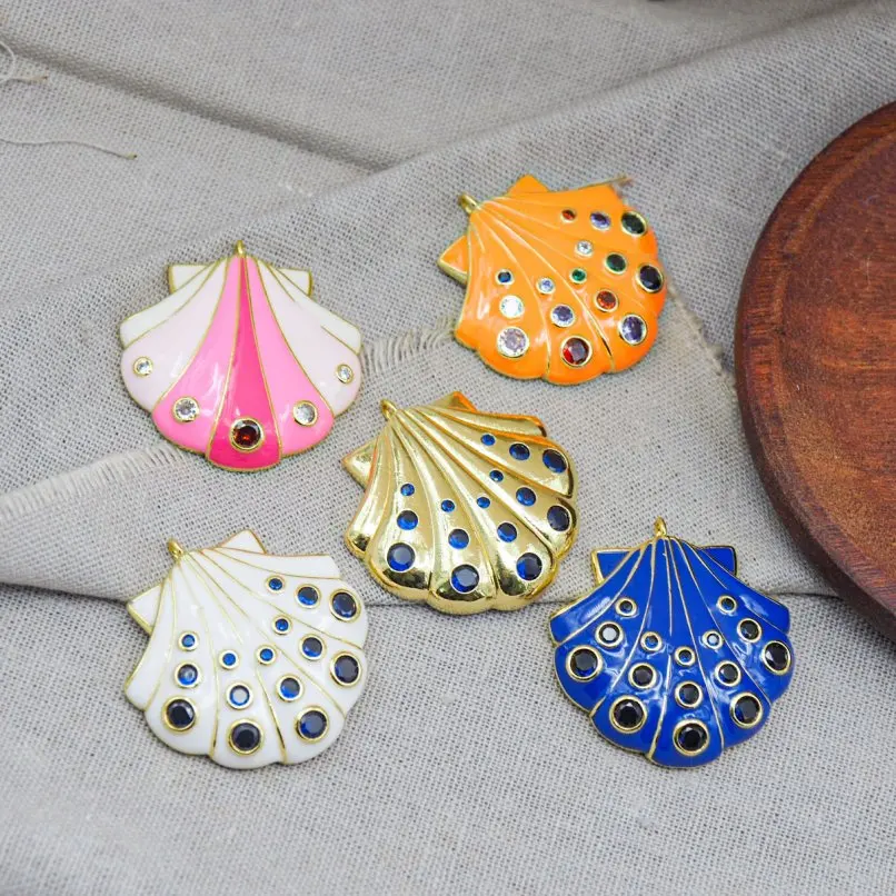 

2Pcs Shell Shape Nautical Pendant Copper Approx 34x35.3mm Jewelry Special Gift For Women