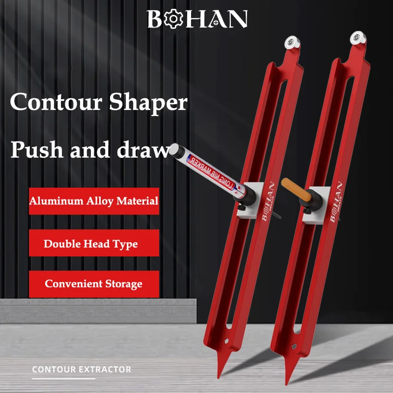 Contour Gauge Scribe  Aluminum Profile Scribing Ruler for Skirting Scribe Measuring Shape Gauge Joinery Woodworking Ceramic Tool