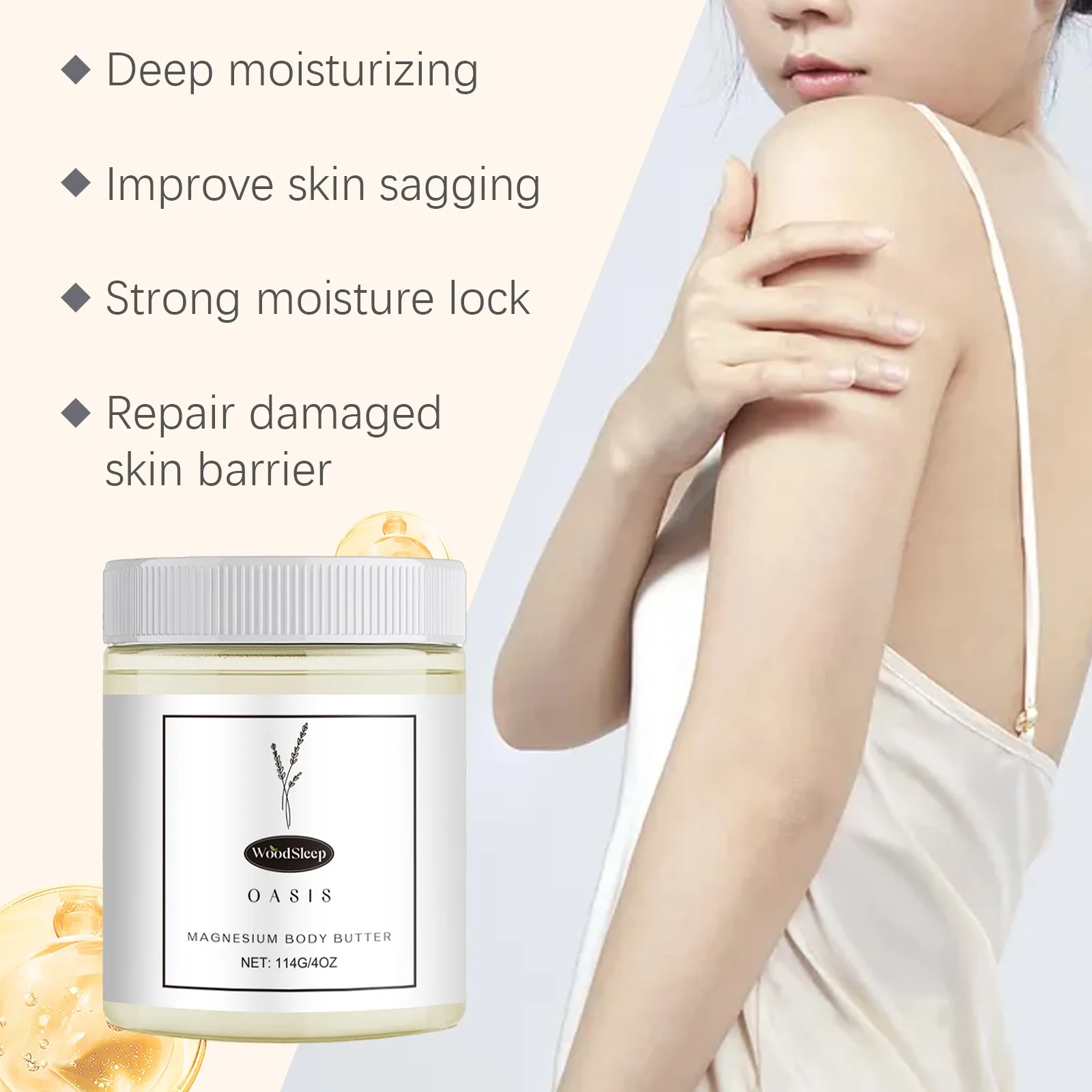 114g Magnesium Body Butter Moisturizing Cream Easy to Absorb Brighten Skin Tones Keep Skin Soft Smooth Body Moisturizer All Skin
