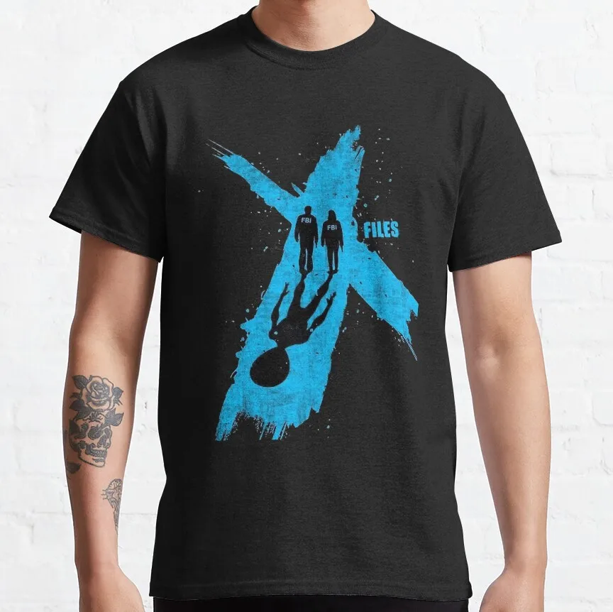 تي شيرت عتيق لفيلم الخيال العلمي The X-Files الحقيقة خارج هناك ufo space alie تي شيرت All The Taglines Trust No One ملابس بمقاسات كبيرة #2