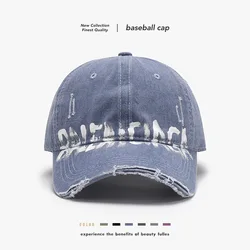 Hip hop Letters Soft Top Men Large Size hole Baseball Cap Women's Outdoor Travel All-Matching Breathable Personality Peaked Cap