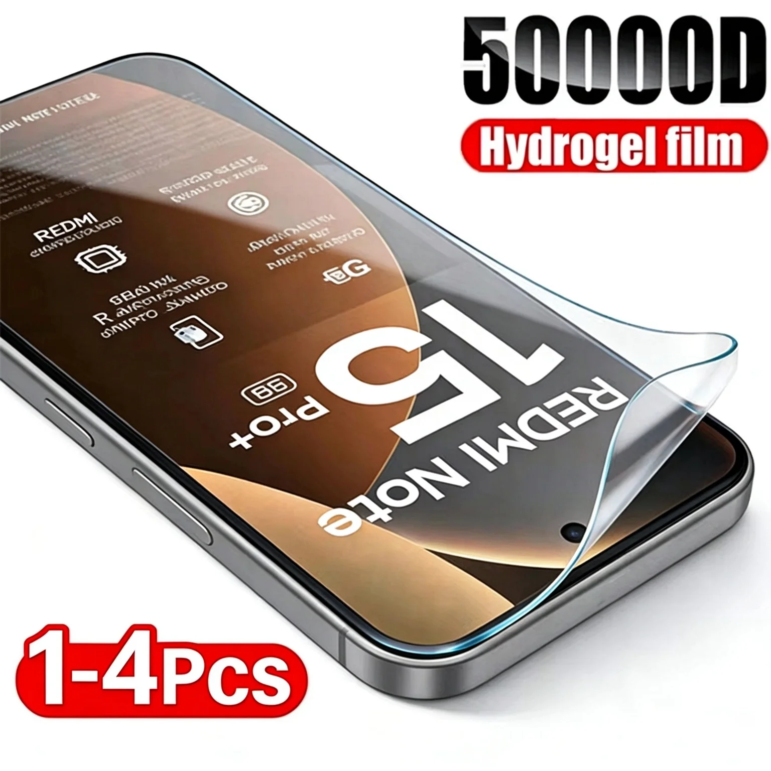 1-4PCS Hydrogel Film For Xiaomi Redmi Note 15 Pro Plus 14 10 12 13 9 Pro 14C 11S 15C 10T 13C 9S Soft TPU Screen Protector