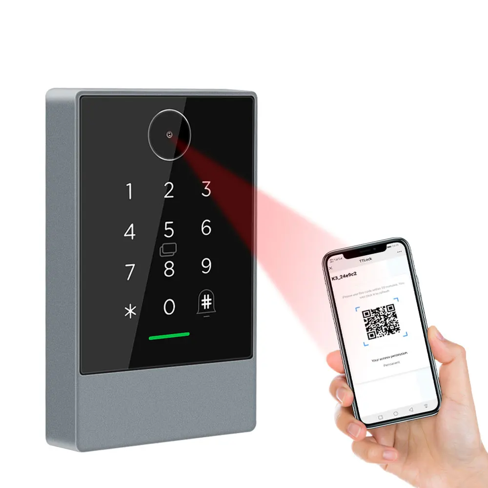 TTLOCK & TTHotel-Lector de código QR, abridor de puerta con teclado para sistema de Control de acceso, tarjeta IC de 13,56 Mhz, resistente al agua,