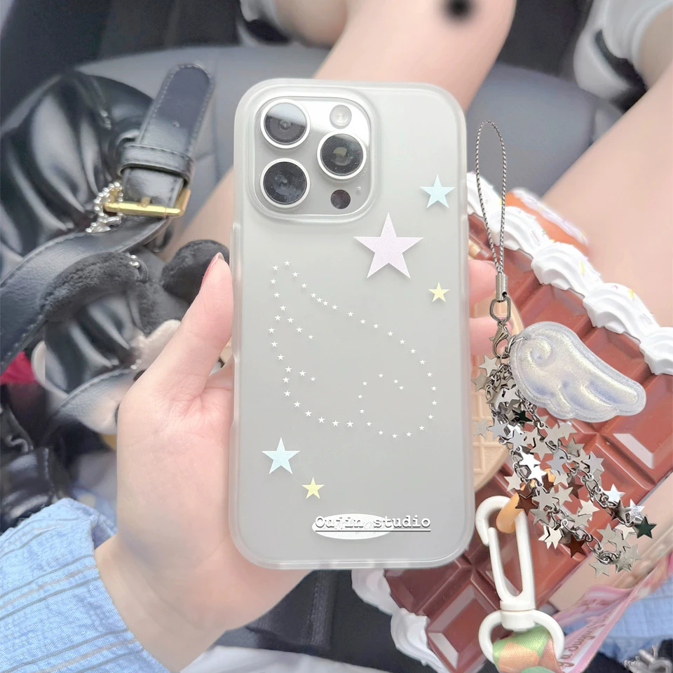 Ins Cute Angel Wing Stars Phone Case For iPhone 17 16 15 14 13 12 11 Pro MAX AIR 16E MINI X XR XS 7 8 Plus Y2K Minimalism Cover - Image 6