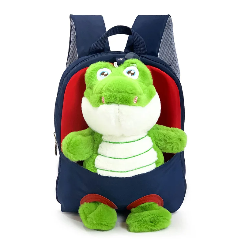 Creative Cute Crocodile backpacks for children Detachable Plush Doll Boy\'s backpack Small kids backpack New Lovely school bags