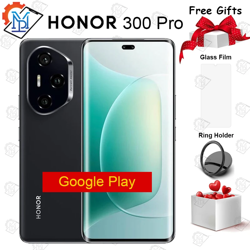 Original HONOR 300 Pro 5G Mobile Phone 6.78 Inch 120Hz AMOLED Screen Snapdragon 8 Gen 3 MagicOS 9 Camera 50MP NFC GMS Smartphone