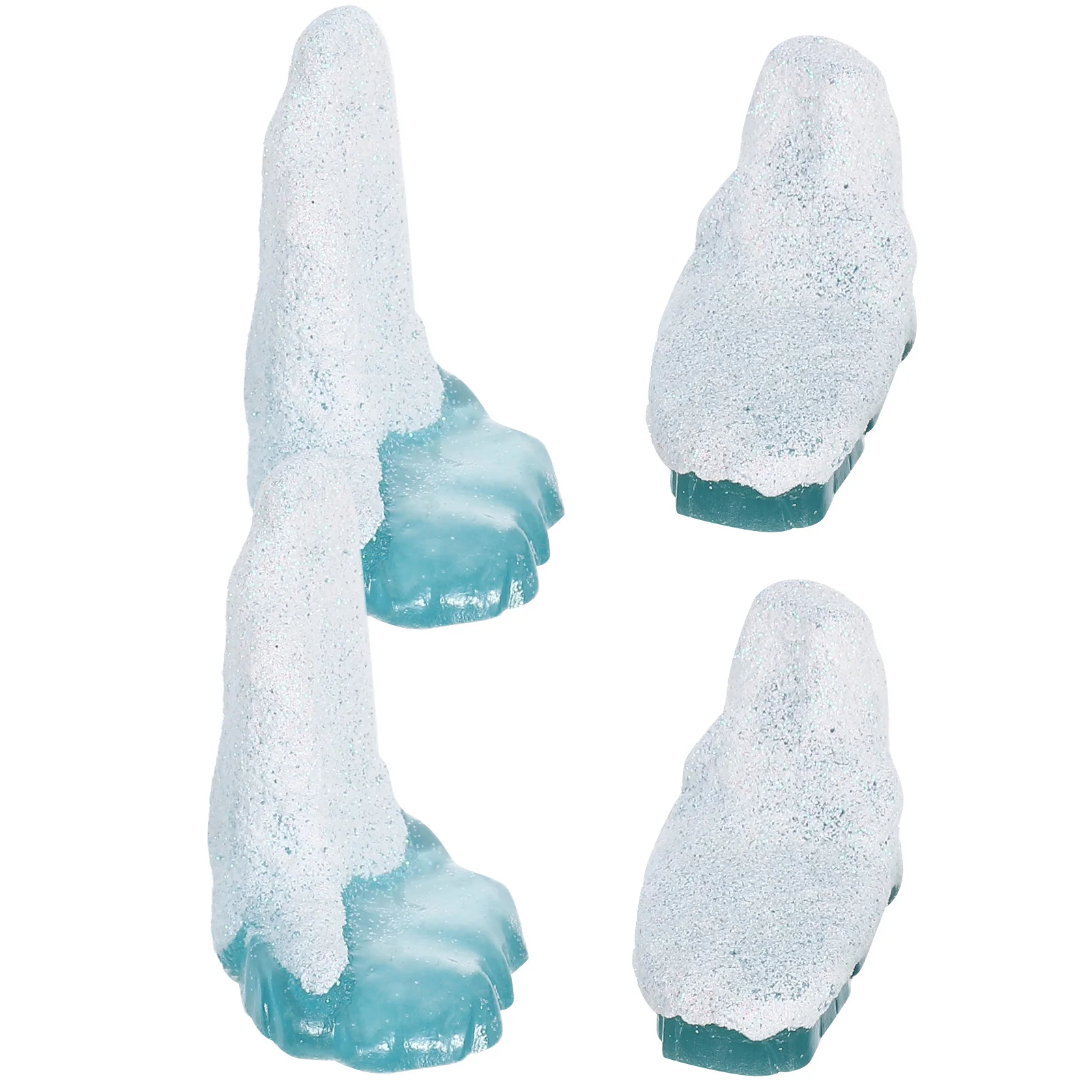 4 pezzi Mini Iceberg Resina Tema artico Ornamento Micro Paesaggio Decor Piccole statue polari per la casa Acquario Scrivania Giardino