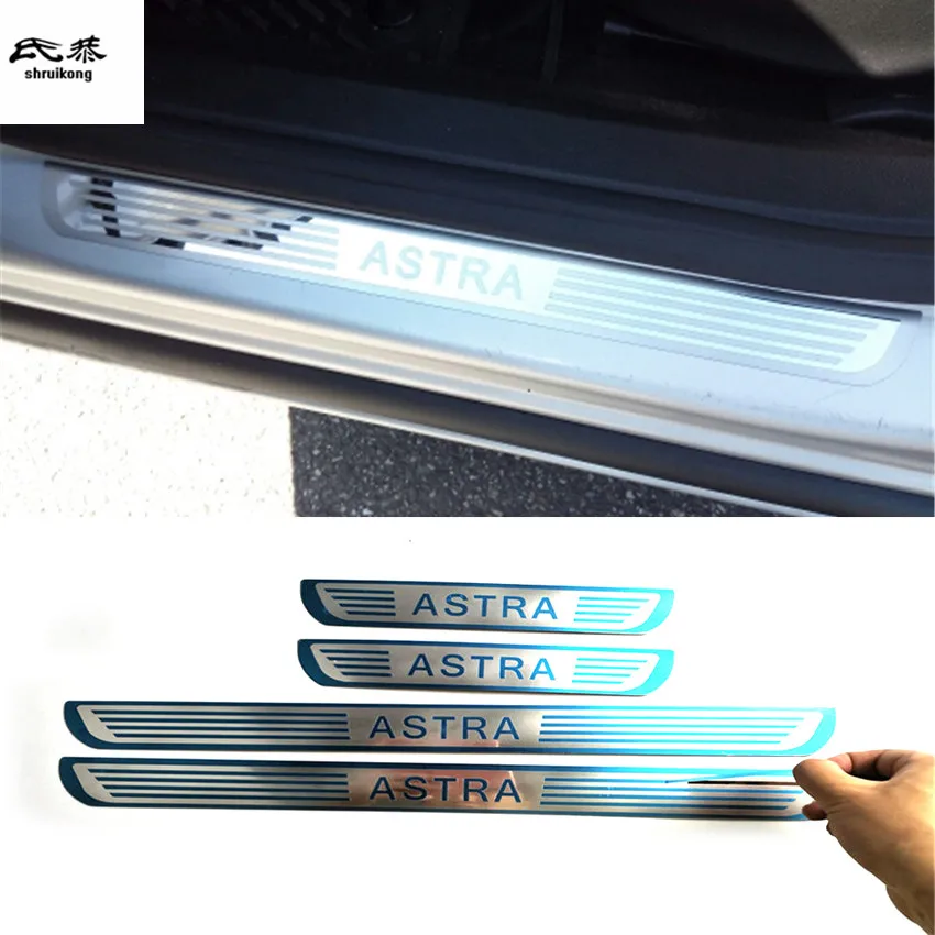 4pcs/SET Stainless Steel for 2009-2014 OPEL ASTRA J VAUXHALL ASTRA J Ultra-thin  Car Door Sill Pedal Welcome Scuff Plate Cover