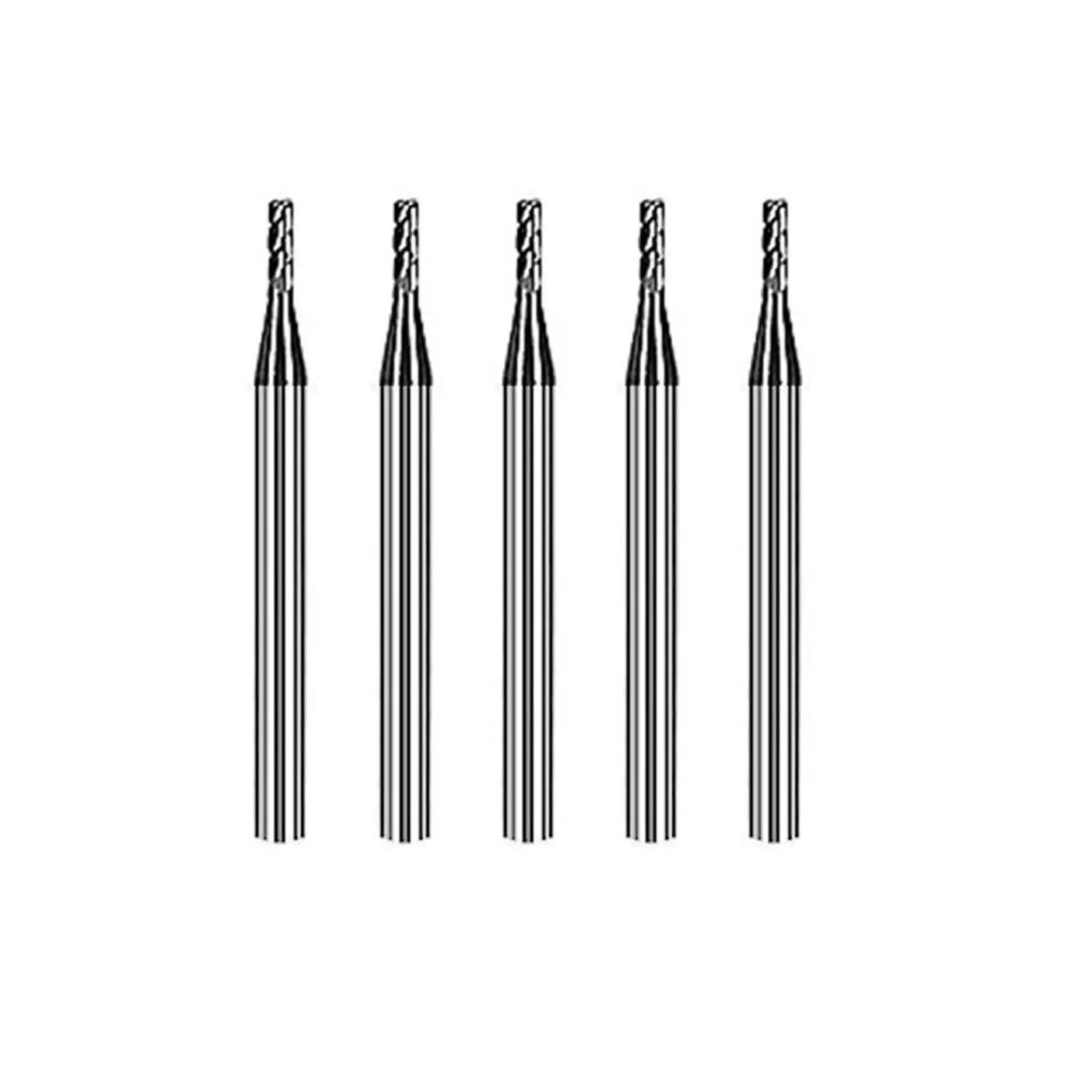 

5Pcs 3/64" Solid Carbide Square End Mills - AlTiN Coated, 4 Flute, 30° Helix, 3/64" Cutting, 9/16" Shank, 1/8" LOC, 1-1/2" OAL