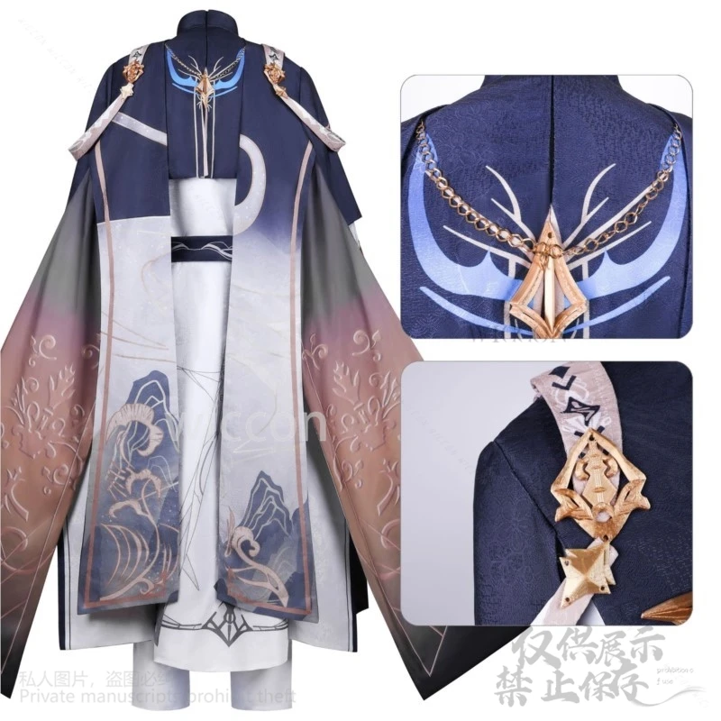 لعبة الحب والمساحة العميقة تأثيري زين أنيمي زي سر القدر زي الأنماط الصينية موحدة معطف طويل الباروكات دعوى مخصصة