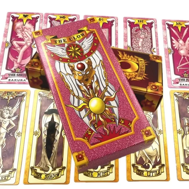 Anime Card Captor Sakura KINOMOTO Clow Cards Tarot Prop Paper Poker Card Cosplay Funny For Family Friend Party Xmas Accessories