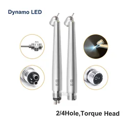 Dental 45 Degree LED High Speed Handpiece E-generator Integrated Push Button Handpiece Single Water Spray With LED Light