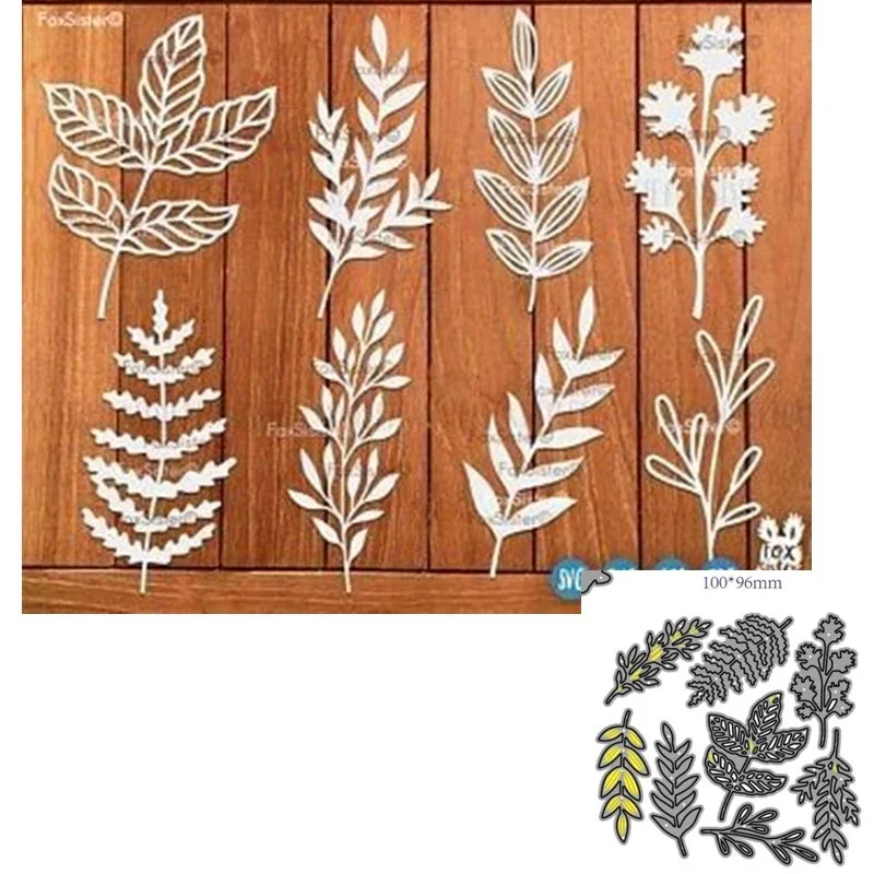 

8Pcs Leaf Metal Cut Dies Stencils for Scrapbooking Stamp/Photo Album Decorative Embossing DIY Paper Cards