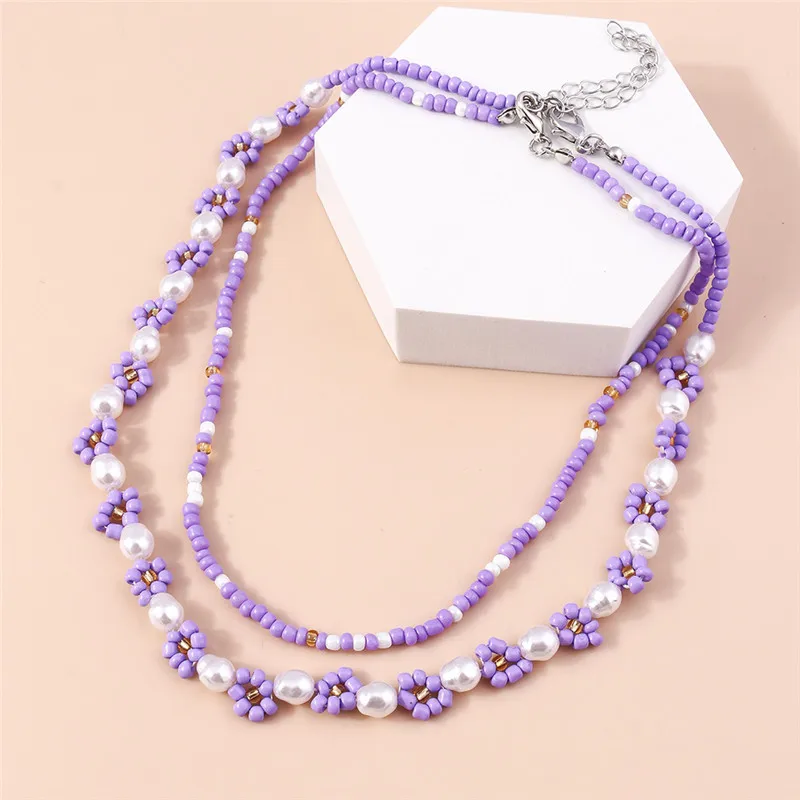 Böhmen Handgemachte Bunte Rocailles Halskette Halsband Einfache Frauen Mode Perle Blume Halsketten Kragen Süße Schmuck Geschenke – Detail 4