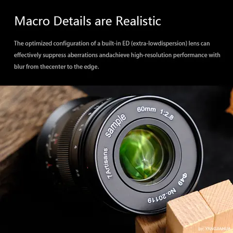 7artisans 60mm F2.8 Mark II APS-C Macro Lens For Sony E ZVE10 Nikon Z Z6II Fuji XF Canon RF R6 Micro 4/3 GH1/GH2 Leica T TL SL