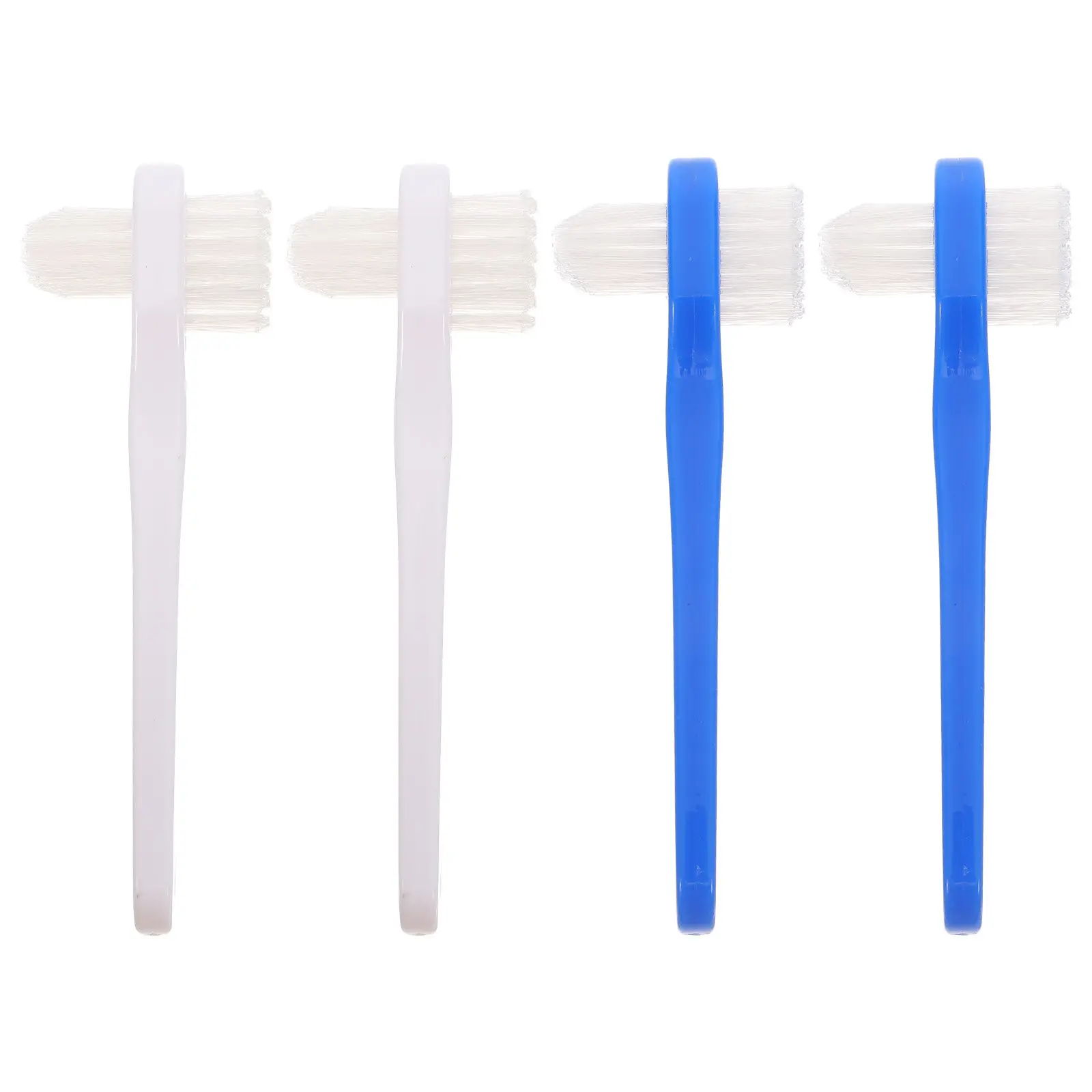 

Набор из 4 зубных щеток для взрослых с двойной гибкой головкой, маленькой насадкой, портативный инструмент для ухода за зубными протезами