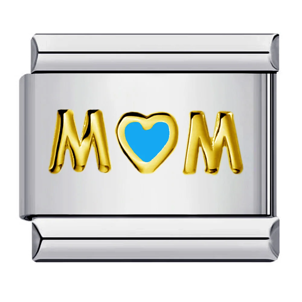 Neue trendige Geschenke, Liebe Mama, klassischer Charm-Handketten-Anhänger, italienische Gliederkette, passend für 9-mm-Armbänder, Edelstahl, Schmuck für die Göttin, DIY-Basteln – Detail 4