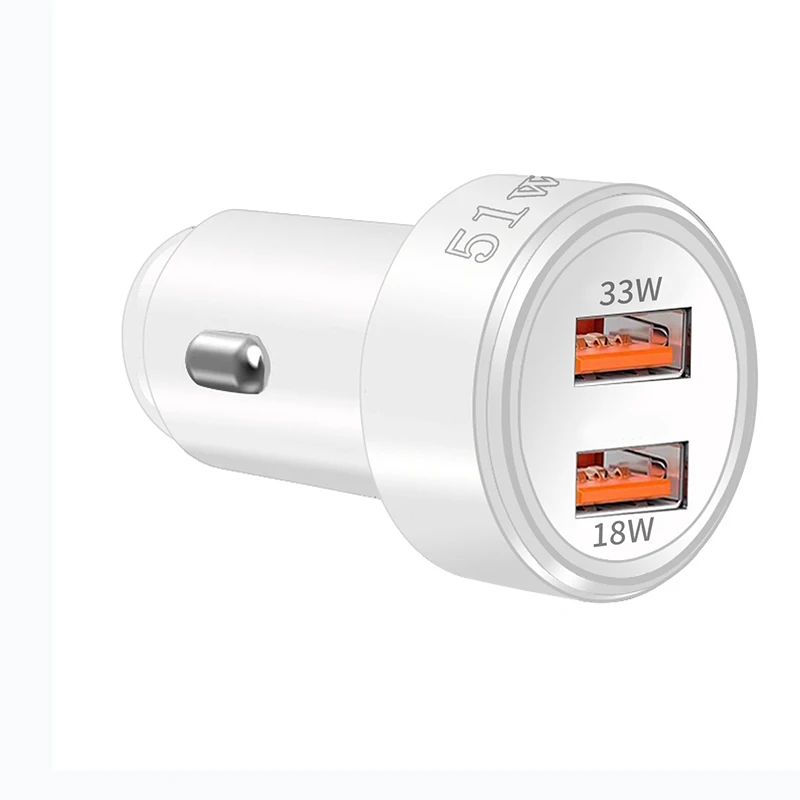 Dual USB Car Charger 51W QC 3.0 Fast Charging Adapter Dual Port Auto Cigarette Lighter Power Supply For iPhone 17 16 For Samsung view 6