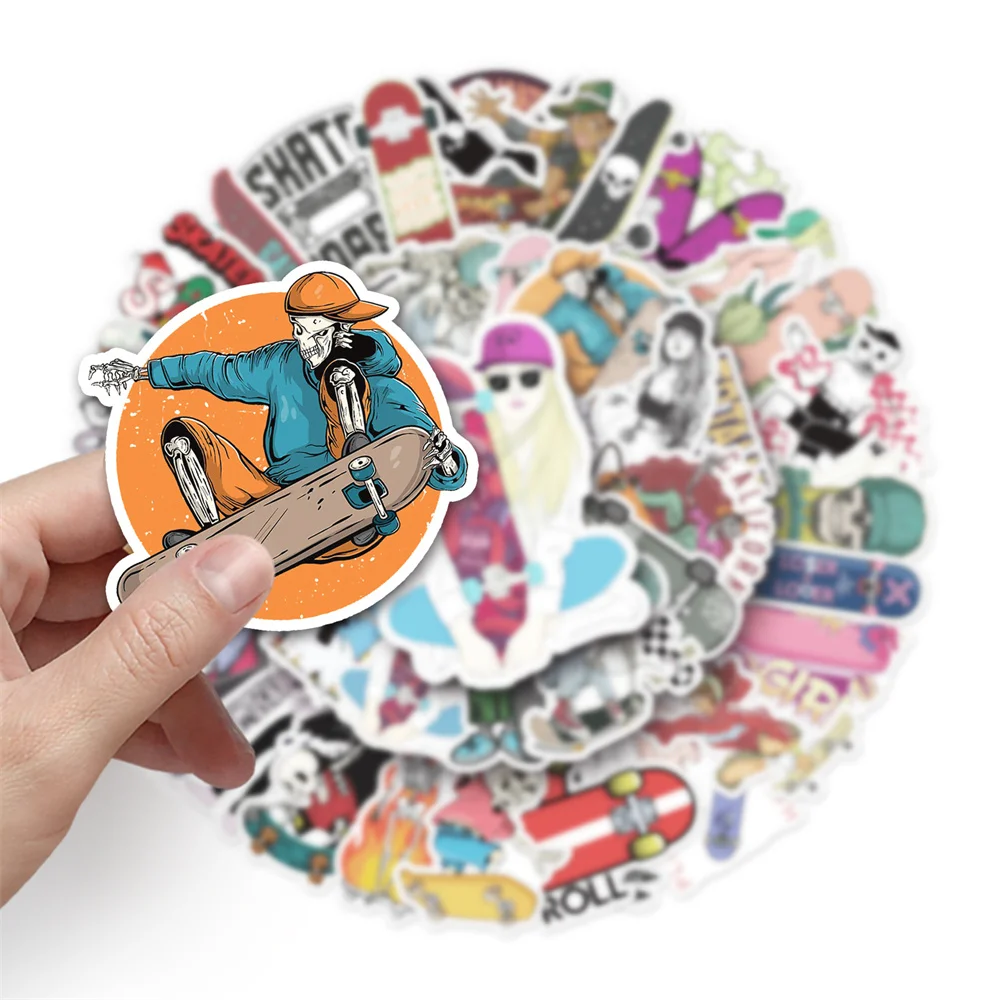 50pcs Sports Graffiti Skate Stickers Pack Stationery Ipad Laptop Phone Sticker DIY Journal Accessories Scrapbooking Supplies