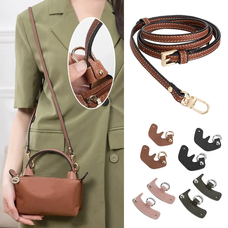 Bag Transformation Accessories For Longchamp Mini Bag Straps Punch-free Genuine Leather Shoulder Strap Crossbody Conversion