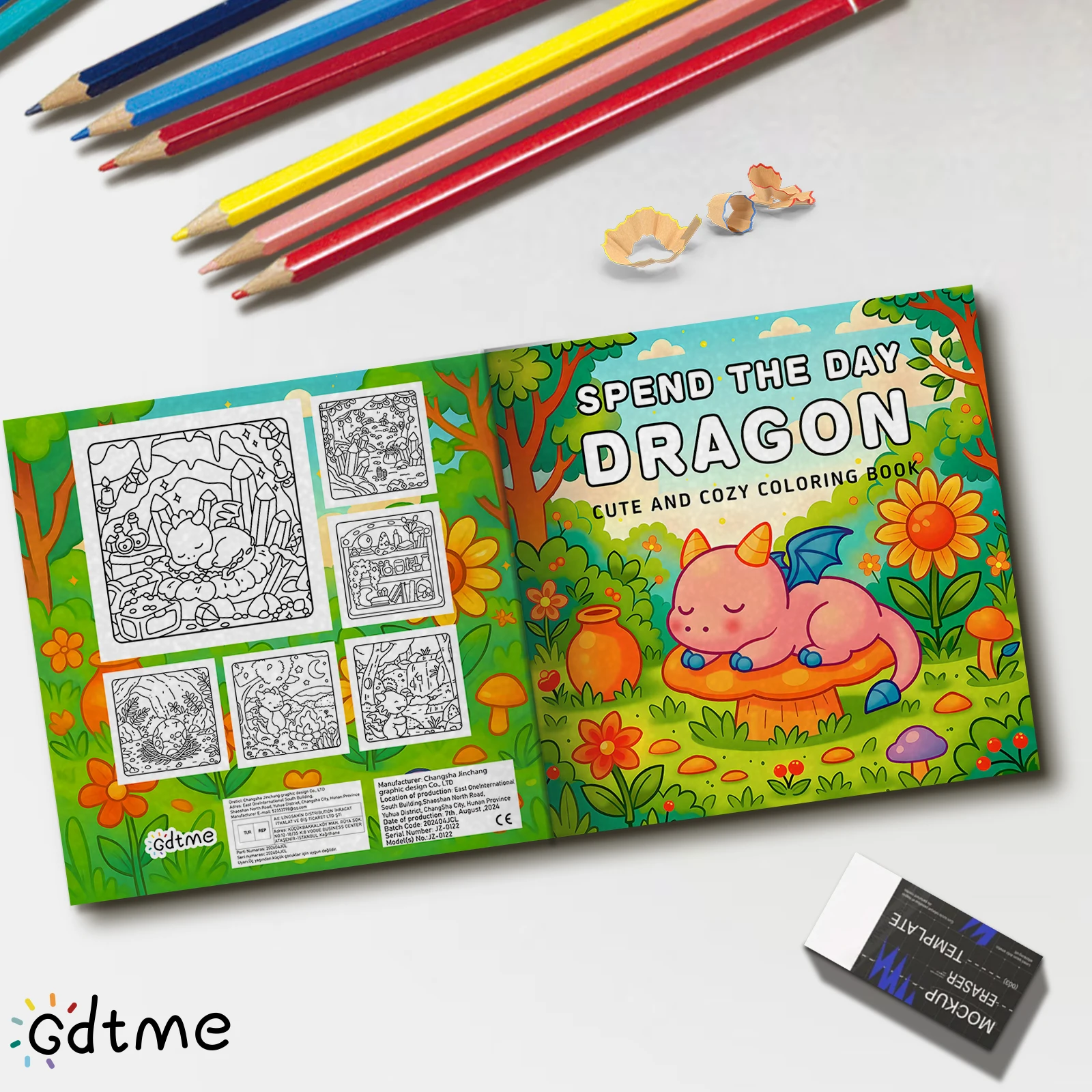 كتاب تلوين التنين من SPEND THE DAY للبالغين يتميز بأنشطة يومية مريحة وجذابة للاسترخاء (تلوين المساحات المريحة)