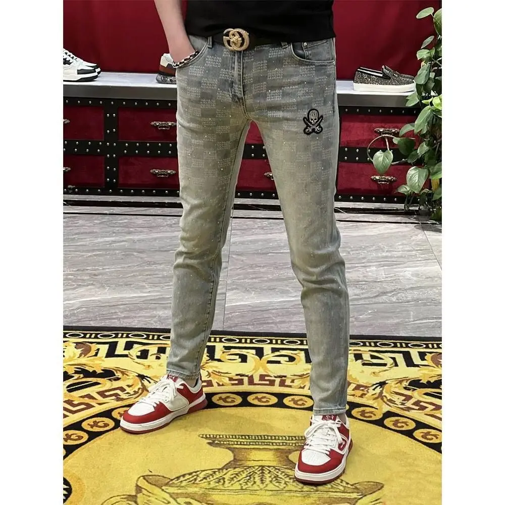 

Spring Autumn High-quality Jeans Brand Man Luxury Men's Trendy Brand Retro Slim-fitting Pants Youth Fashion Casual Trousers