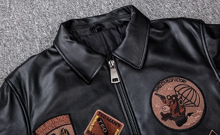 Plus Size 5XL Men's Biker G1 Air Force Pilot Jacket Genuine Leather Sheepskin Thicken Warm Vintage Classic Coat 29 S369af8dea60a4f308483a2cab2ac2fe7m