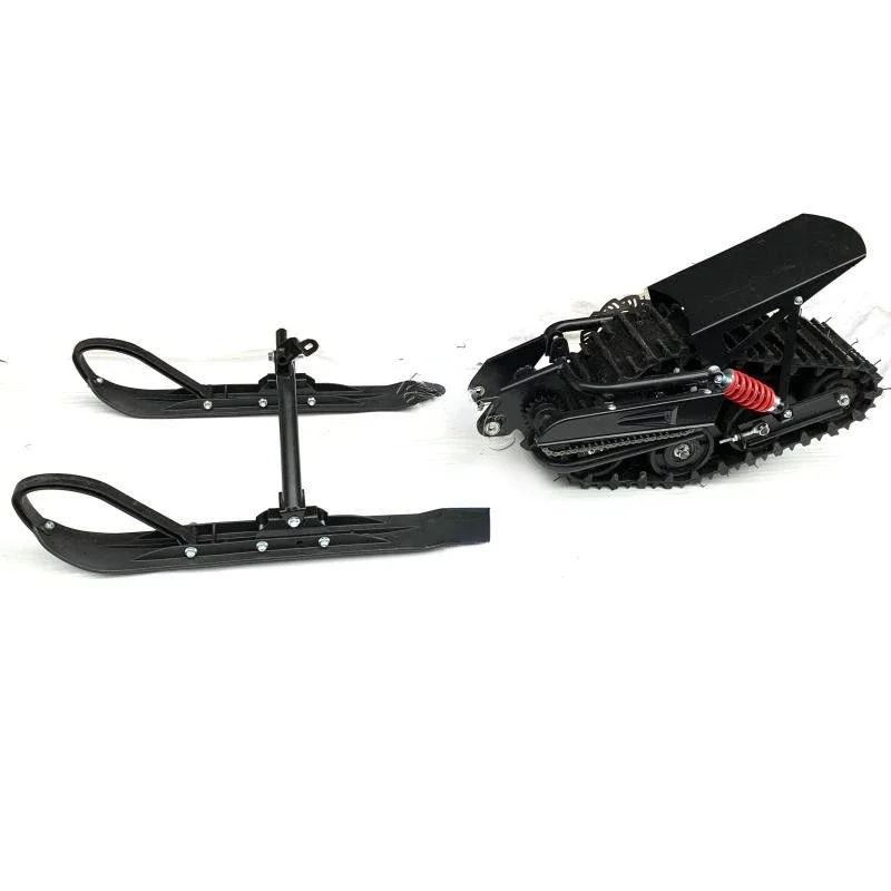 

Modified snowmobile, two-wheeled motocross parts, track wheels, snow rockers, rubber tracks, drive wheels