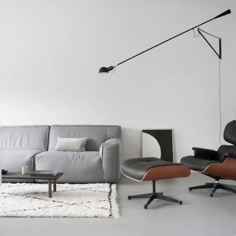 Lange arm wandlamp zwart wit kleurrijk metaal draaibaar met stekker en schakelaar voor salon slaapkamer leesverlichtingsarmaturen E27