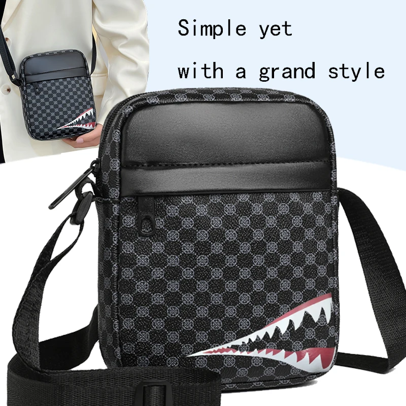 Modern Shark Mouth Sling Bag - Casual Multi-Pocket Crossbody Bag, Adjustable Strap Lightweight Bag for Men & Women