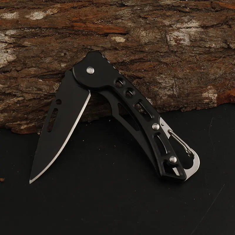 Pisau Saku Lipat Baja Tahan Karat Bertahan Hidup Berburu Berkemah Memancing Kunci Portabel Alat EDC Luar Ruangan
