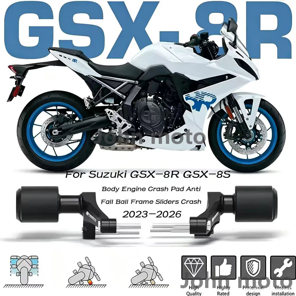 Motorcycle Body Engine Crash Pad Anti Fall Ball Frame Sliders Crash Protector for GSX-8R GSX 8R GSX-8S 2024 2025 2026