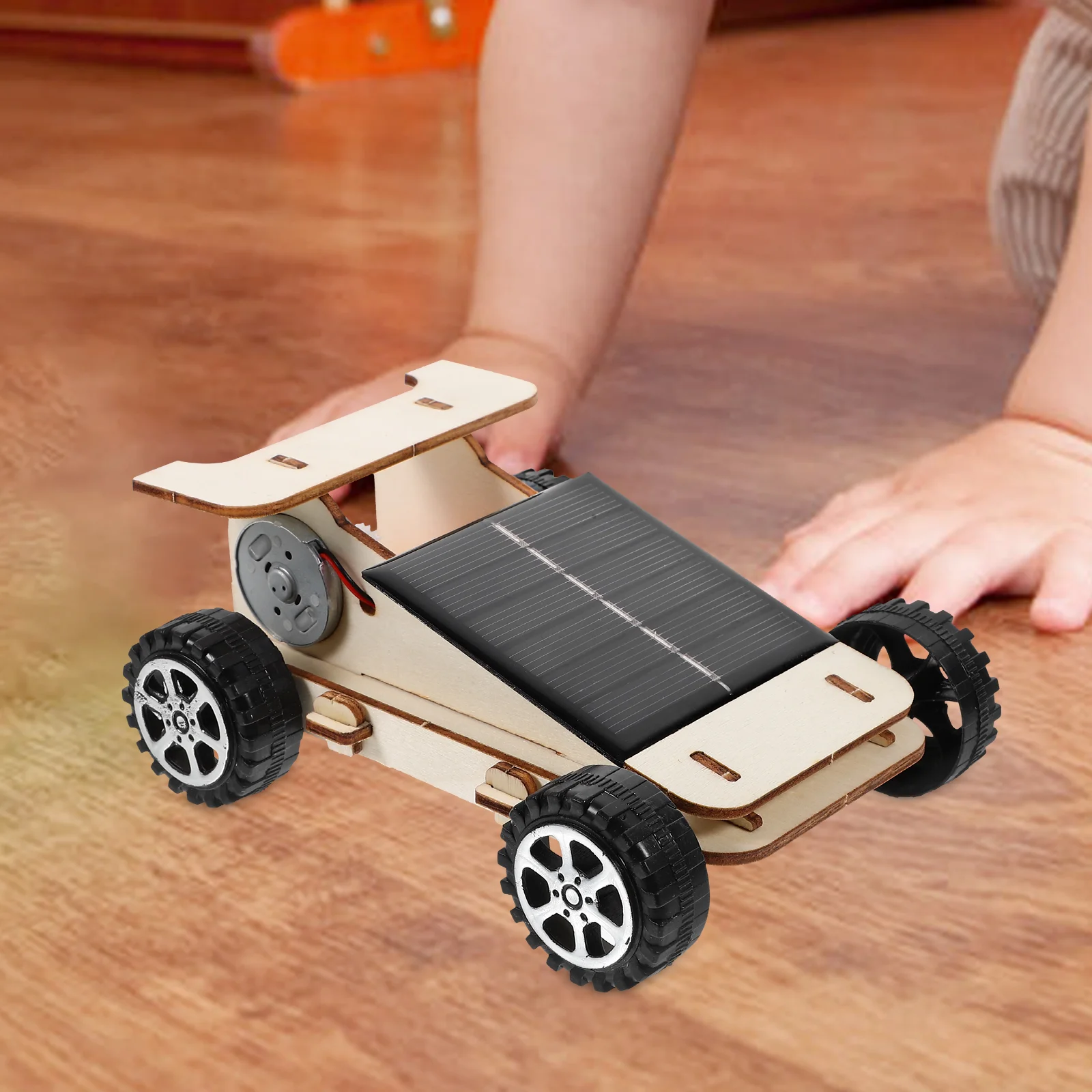 Solar Car Baby Toys Learning Prop Vehicle Model Making Kit Experiment Vitality Schools Wood Powered Child Educational Wooden