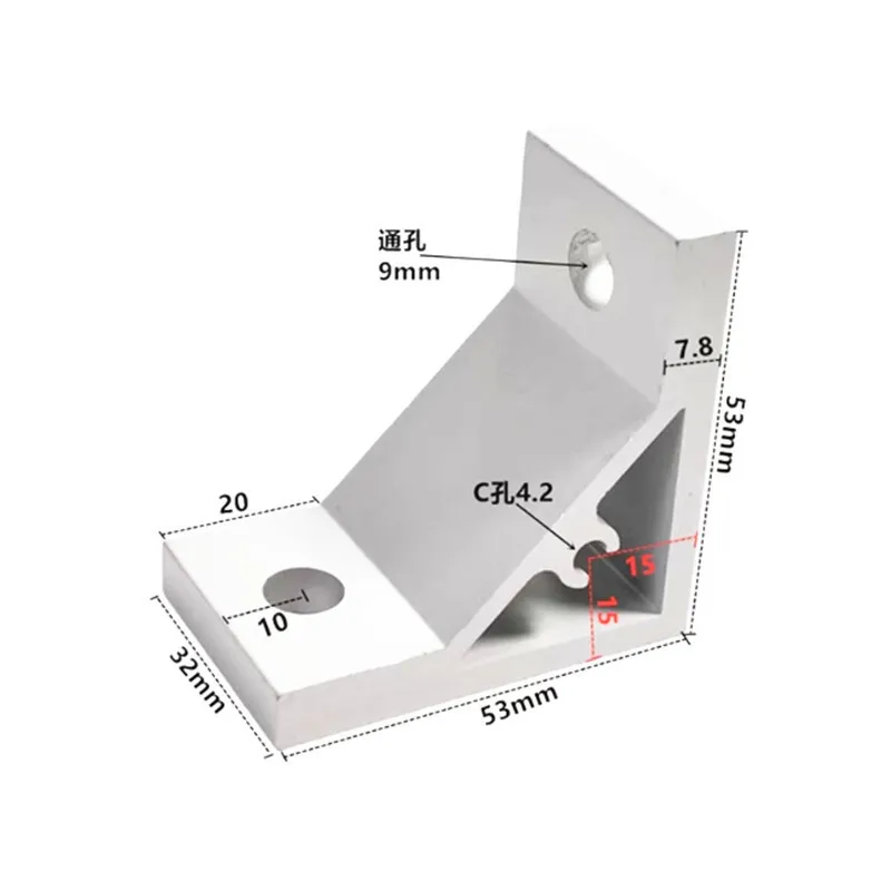 2Pcs 90 Degree Corner Angle Bracket 2020 3030 4040 4545 5050 6060 8080 Connection Joint for Aluminum Profile