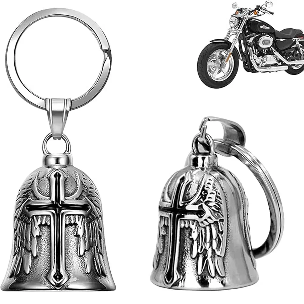 

Motorcycle Lucky Keychain, Oily Black Motorcycle Bell, Biker's Protective, Electric Cars Accessory for Motorcycles