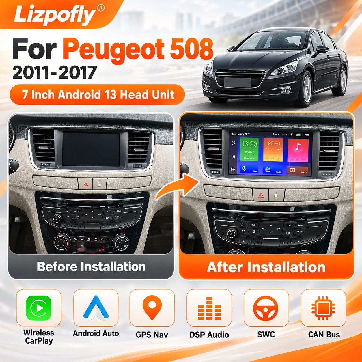 Lizpofly for Peugeot 508 2011-2017 7