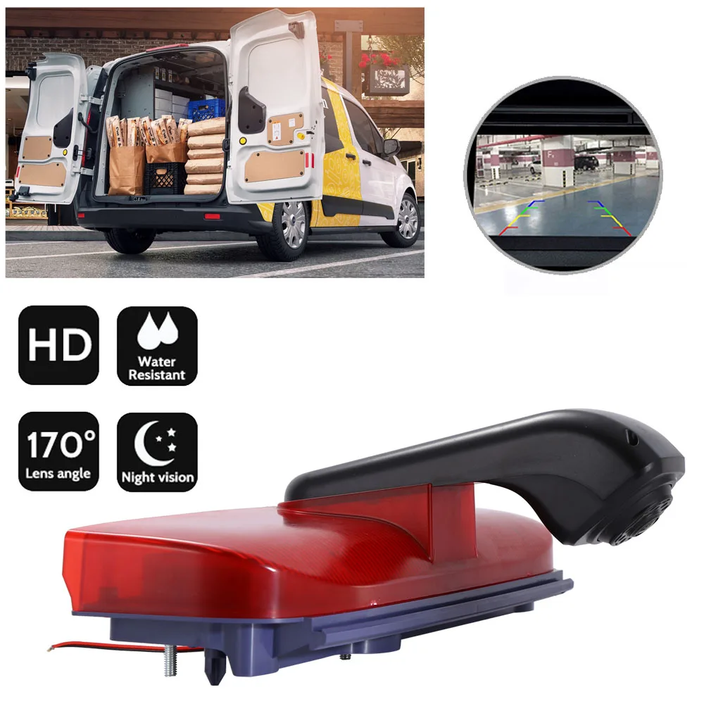 

car rear view camera for Van Ford Transit Connect 2 II / XL Cargo Titanium Passenger Wagon Brake Light Dritte 3 Camera 2014-2022