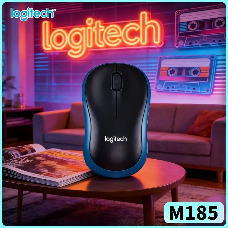 Logitech M185 Mini-Pocket Mouse Nano Receiver 1000 DPI Stable Control Auto-Sleep 12-Month Battery Travel Office Laptop Tool