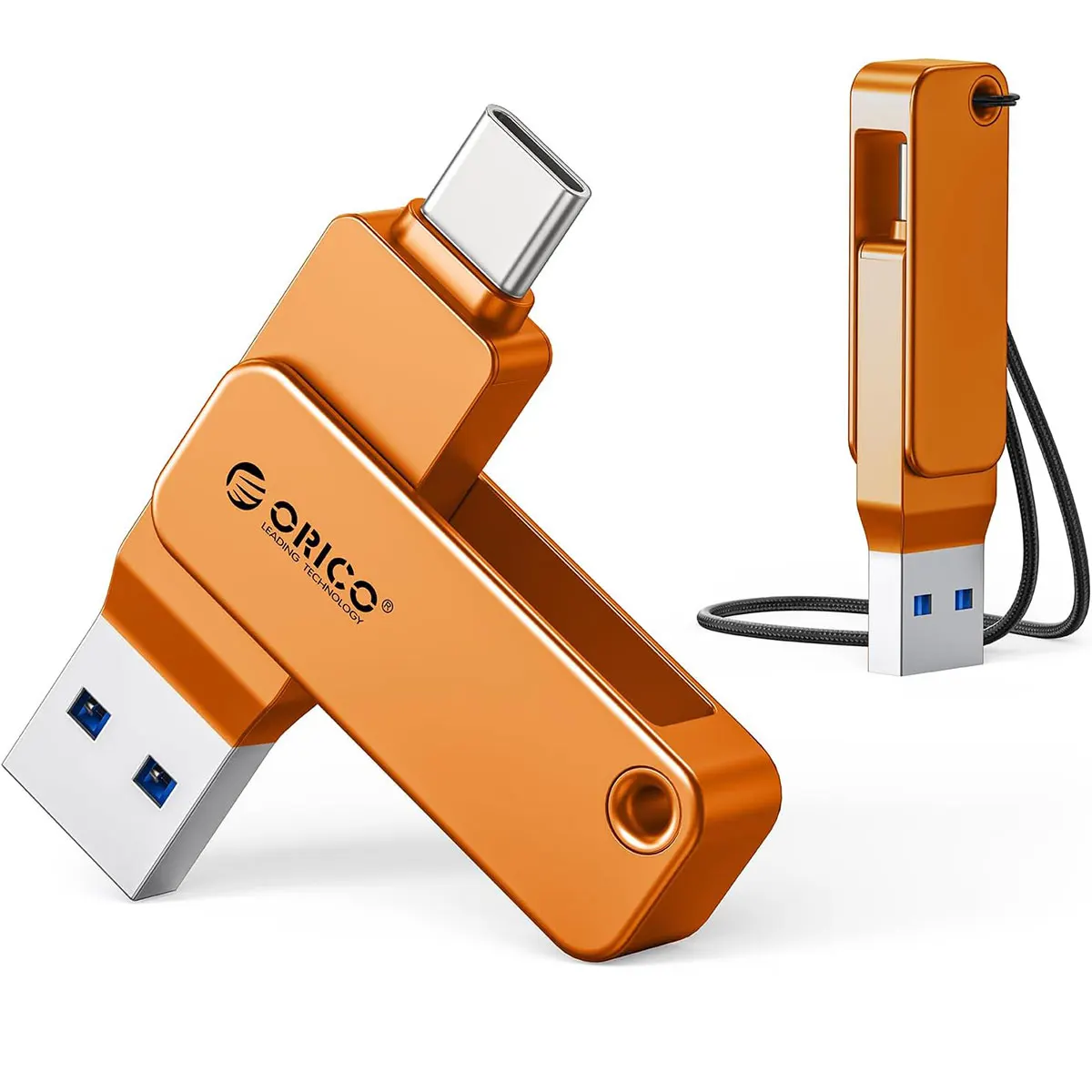 ORICO Dual USB Flash Drive USB-C i USB-A Mini Pendrive Szybkość odczytu do 150 MB/s 32 64 128 256 GB dla iPhone'ów serii 15/16/17 — zdjęcie produktu 7
