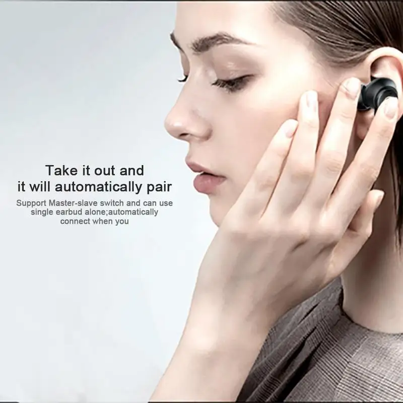 Rondaful TS-100 Wireless Earphones 5.0 Mini Earbuds Stereo Bass Noise Cancelling Sports Waterproof Earbud In Ear